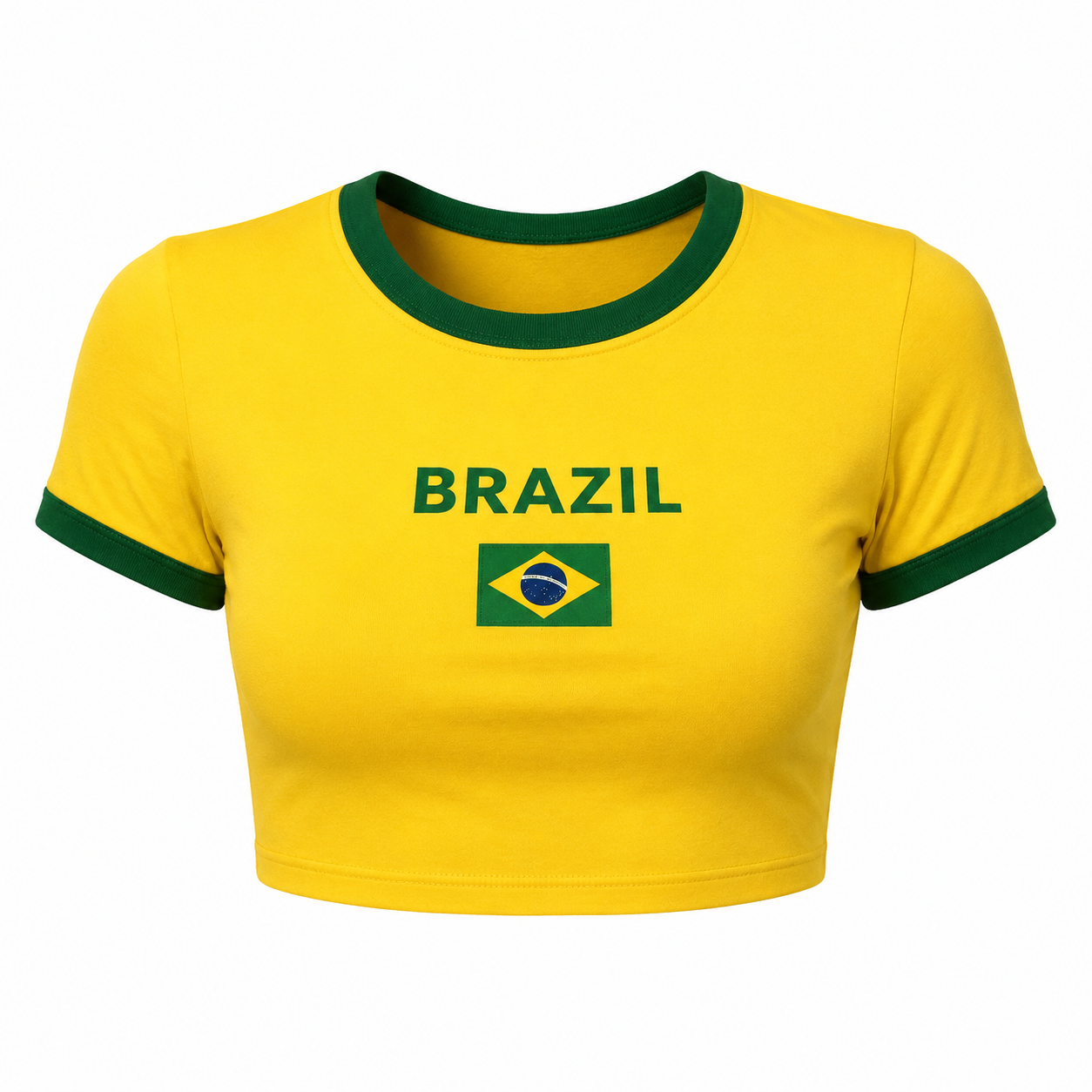 Brazil football crop top for women