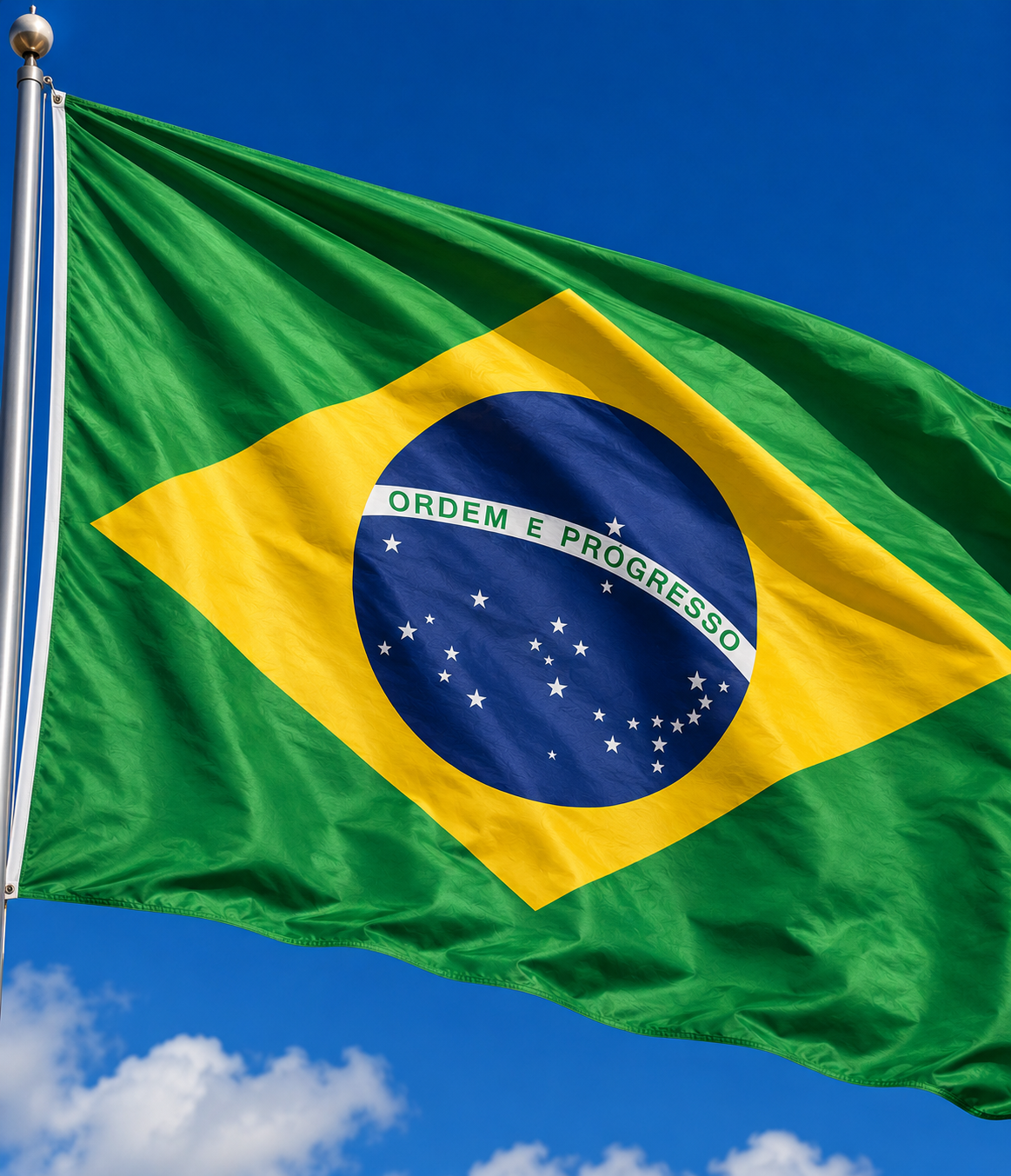 Brazil football supporter flag
