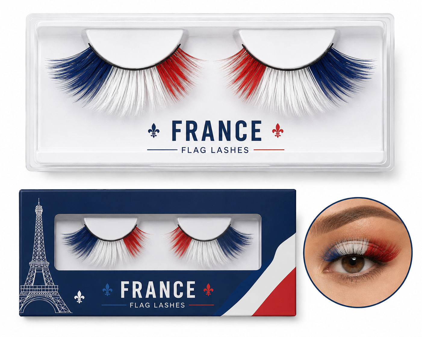 france flag lashes