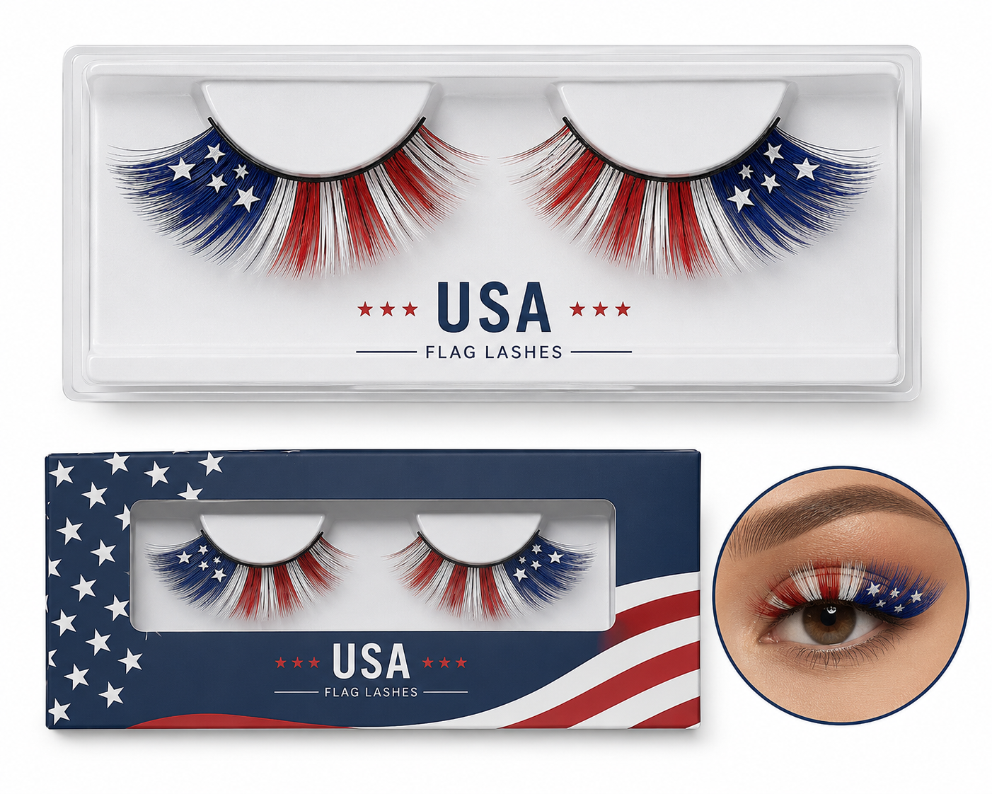 USA flag lashes