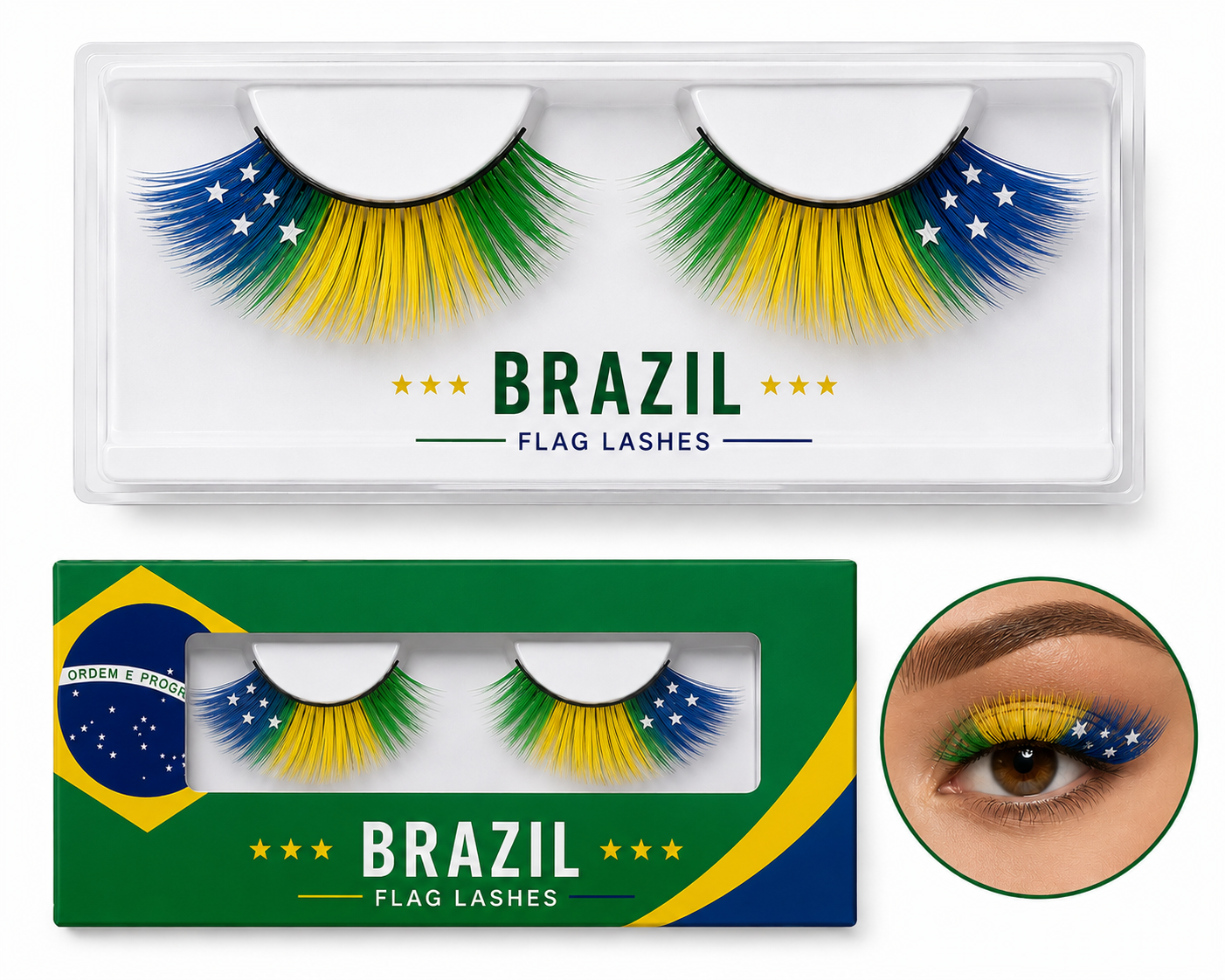 brazil flag lashes