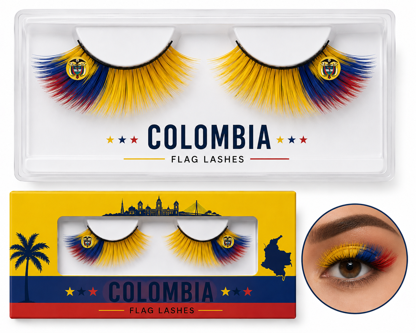 colombia flag lashes